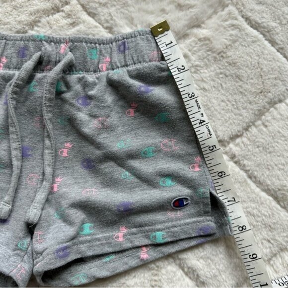 Champion | Gray & Pastel Allover Print French Terry Shorts | Size 2T - Picture 9 of 9